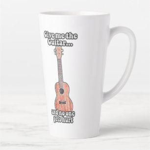 Give me the guitar and no one gets hurt. vintage latte mug