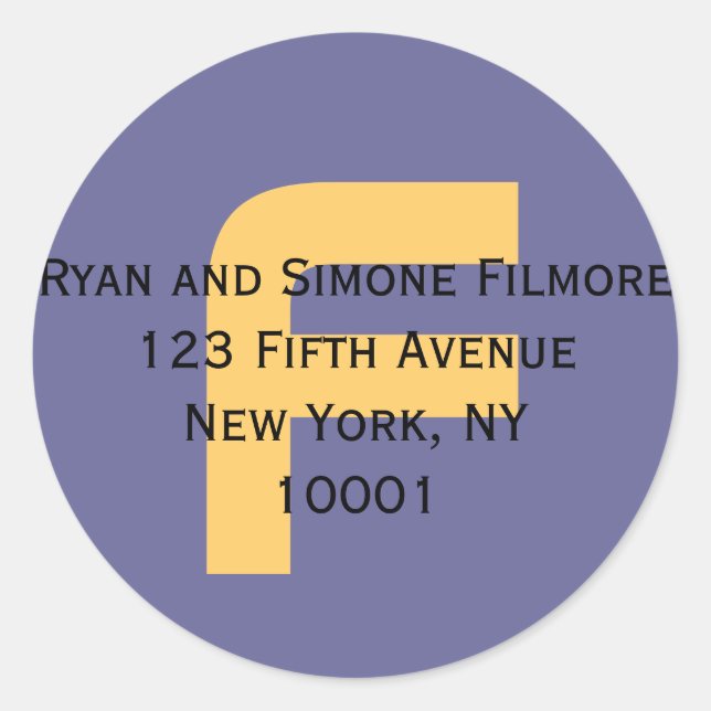 Give me your address (label)! classic round sticker (Front)