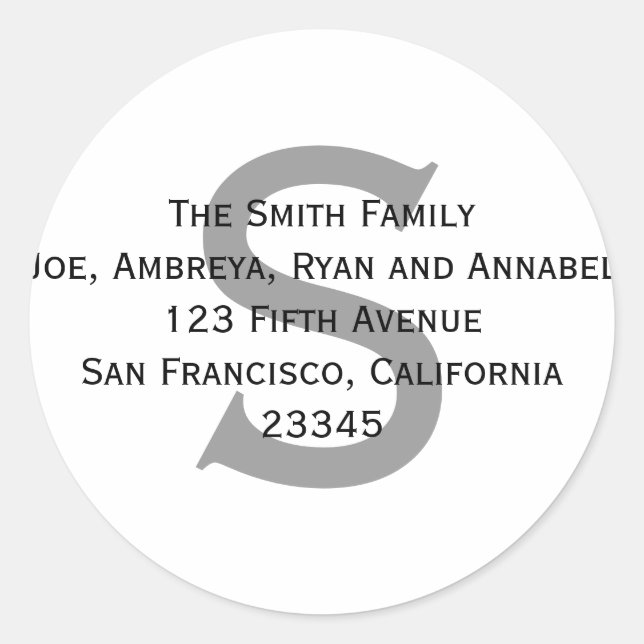 Give me your address (label)! classic round sticker (Front)