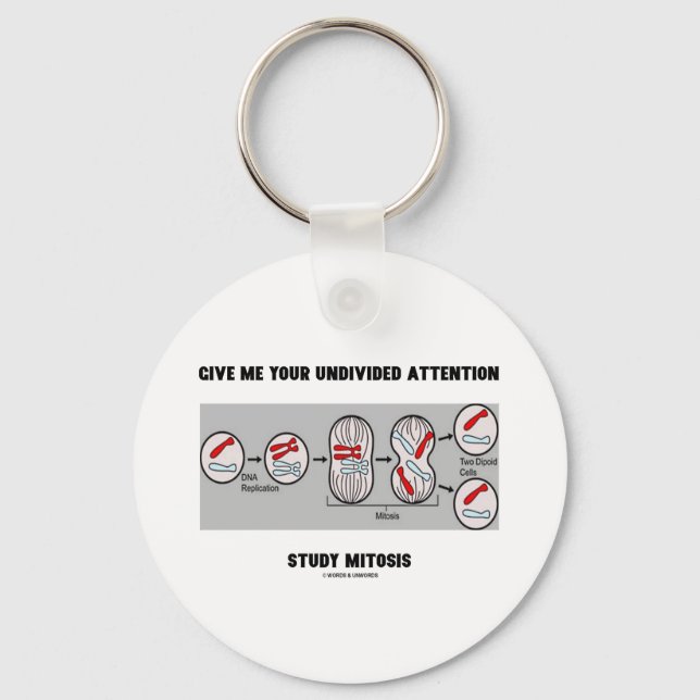 Give Me Your Undivided Attention Study Mitosis Keychain (Front)