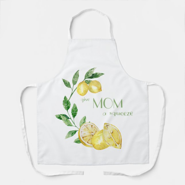Give Mom a Squeeze Yellow Lemon  Apron (Front)