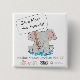 Give More than Peanuts! 2 Inch Square Button