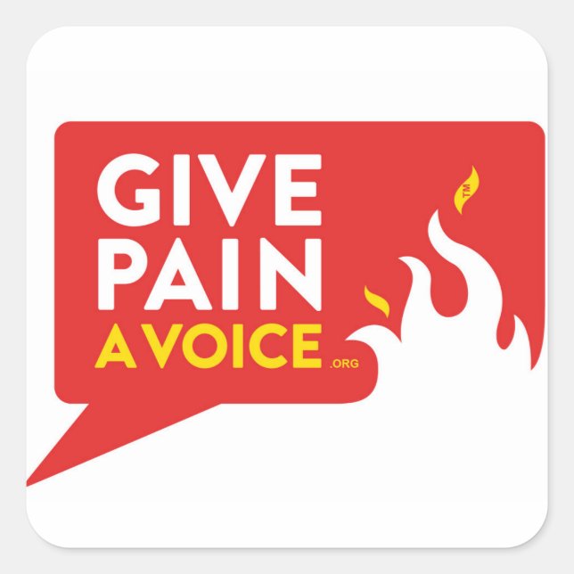Give Pain A Voice Square Sticker (Front)