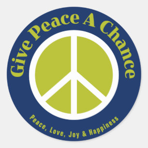Give Peace A Chance Decal Classic Round Sticker