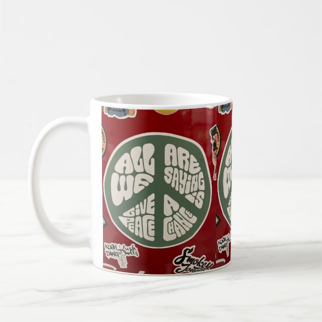 Give Peace a Chance Hippie Coffee Mug (Left)
