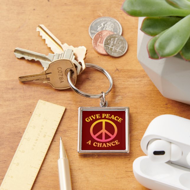 'Give Peace a Chance' Keychain (Desk)