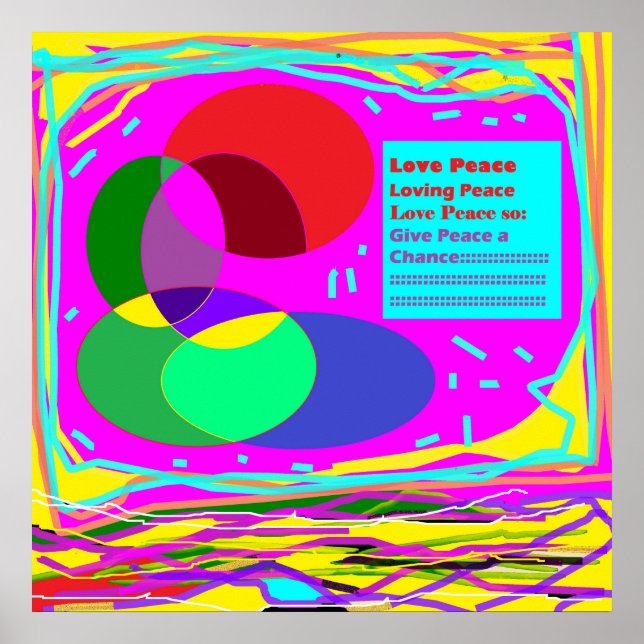 Give peace a chance message rainbow colored poster (Front)