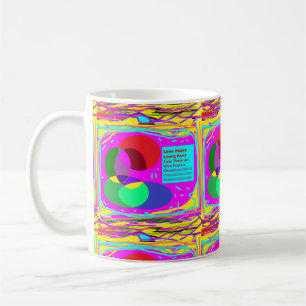 Give peace a chance red and rainbow colours coffee mug