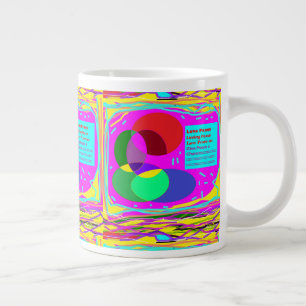 Give peace a chance red and rainbow colours large coffee mug