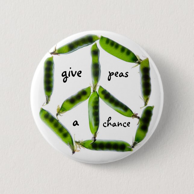 give peas a chance 2 inch round button (Front)