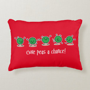 Give peas a chance accent pillow