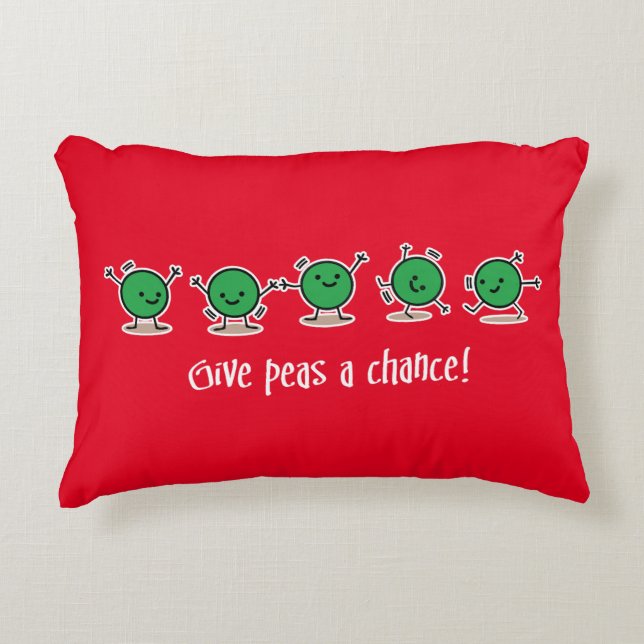Give peas a chance accent pillow (Front)
