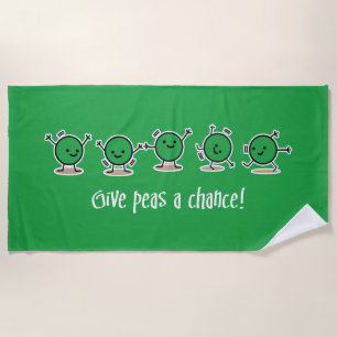Give peas a chance beach towel