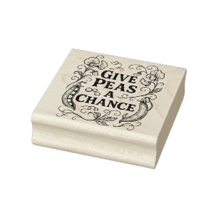 Give Peas a Chance Peace Garden Rubber Stamp