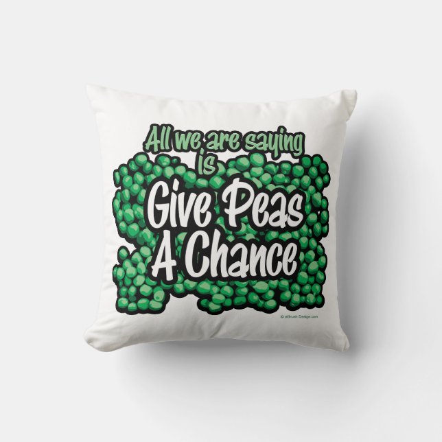 Give Peas A Chance Throw Pillow (Front)