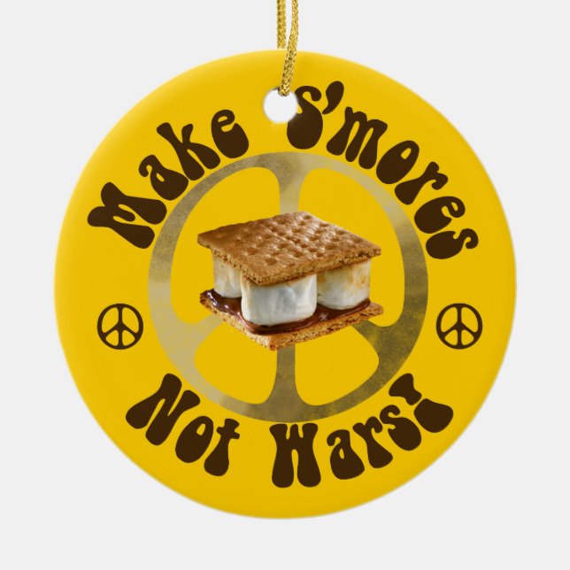 Give S'mores Peace a Chance Ceramic Ornament (Front)