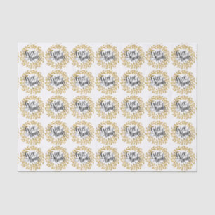Give Tanks-Black text With Gold Wreath Tissue Paper