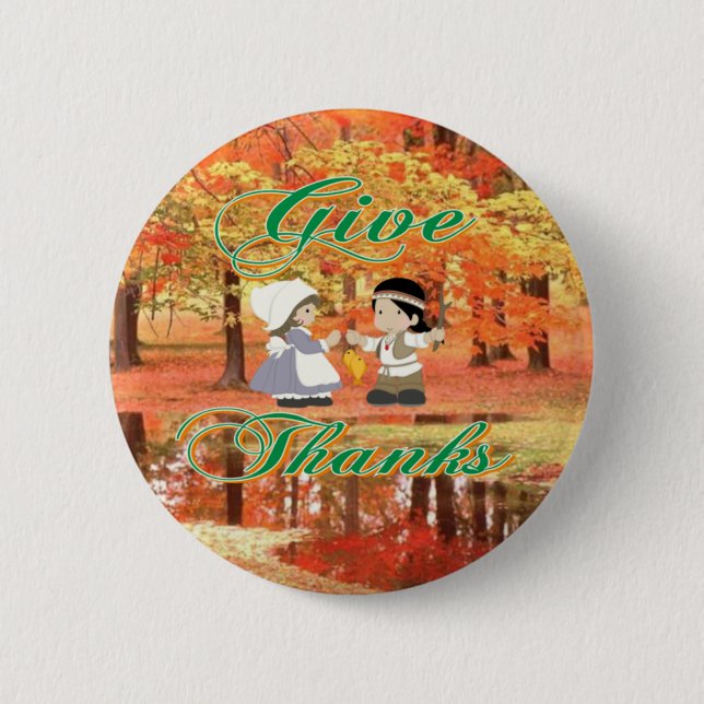 Give Thanks 2 Inch Round Button (Front)
