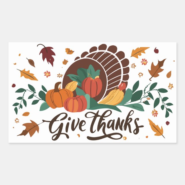 Give Thanks Autumn Foliage  Sticker (Front)