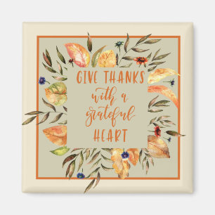 Give Thanks - Autumn Wreath Magnet