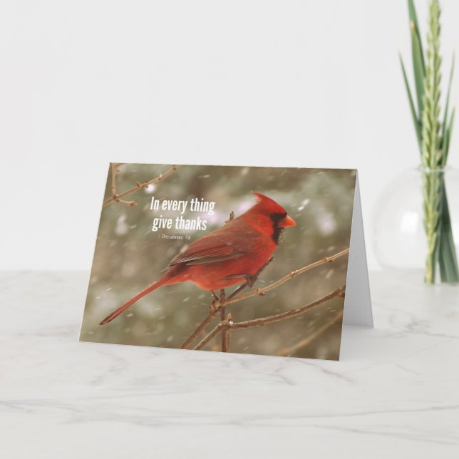 Give Thanks Bible Verse Thank You Card (Front)