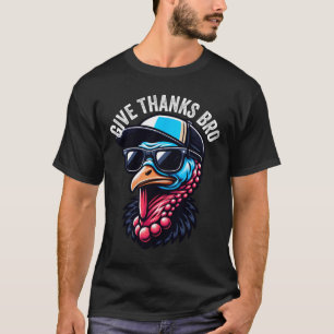 Give Thanks Bro Turkey Boys Kids Thankful Thanksgi T-Shirt