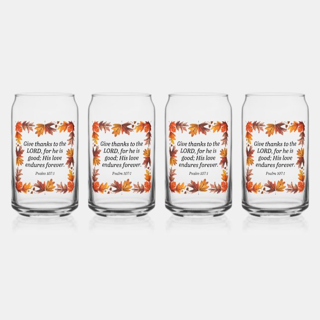 Give Thanks Can Glass (Front)