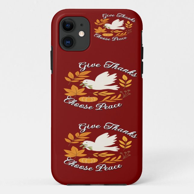 'Give Thanks, Choose Peace' iPhone / iPad case (Back)