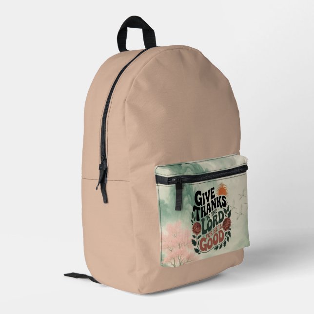 Give Thanks - Christian Backpack (Back Corner Left)