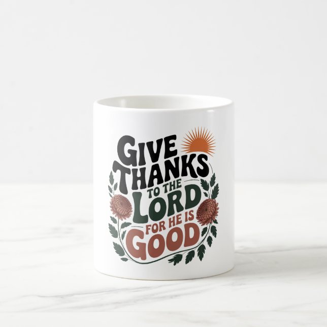 Give Thanks - Christian Coffee Mug (Center)