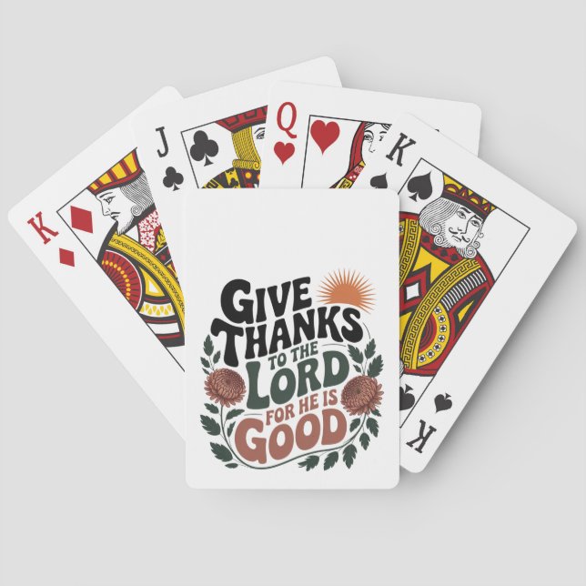 Give Thanks - Christian Playing Cards (Back)