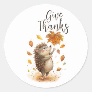 Give Thanks Classic Round Sticker