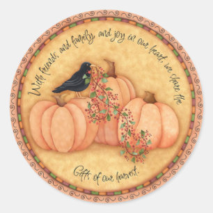 Give Thanks Classic Round Sticker