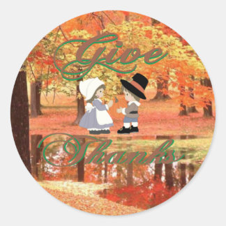 Give Thanks Classic Round Sticker