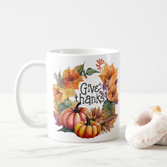 Give Thanks Coffee Mug (With Donut)