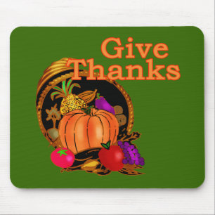 Give Thanks Cornucopia for Thanksgiving Mouse Pad