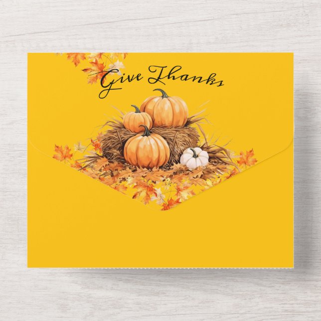 "Give Thanks" Customizable Dinner Invitation (Back)