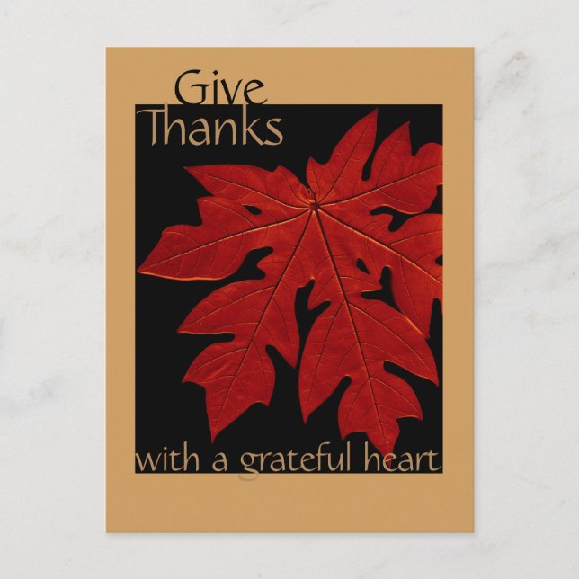 Give Thanks Fall Thanksgiving Prayer Custom Holiday Postcard (Front)