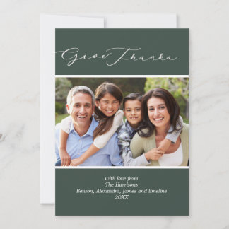 Give Thanks, Family Thanksgiving Photo Card