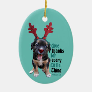 Give thanks for every little thing ceramic ornament