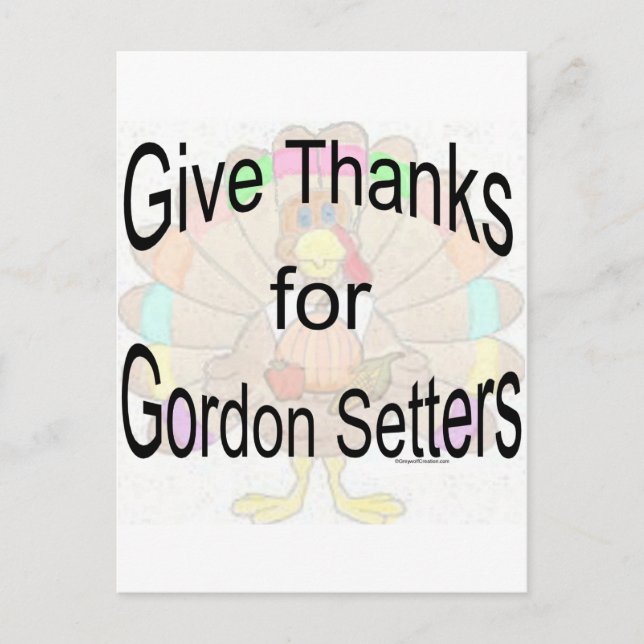 Give Thanks for Gordon Setters Postcard (Front)