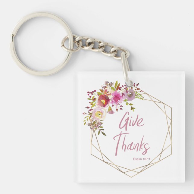 Give Thanks Keychain (Front)