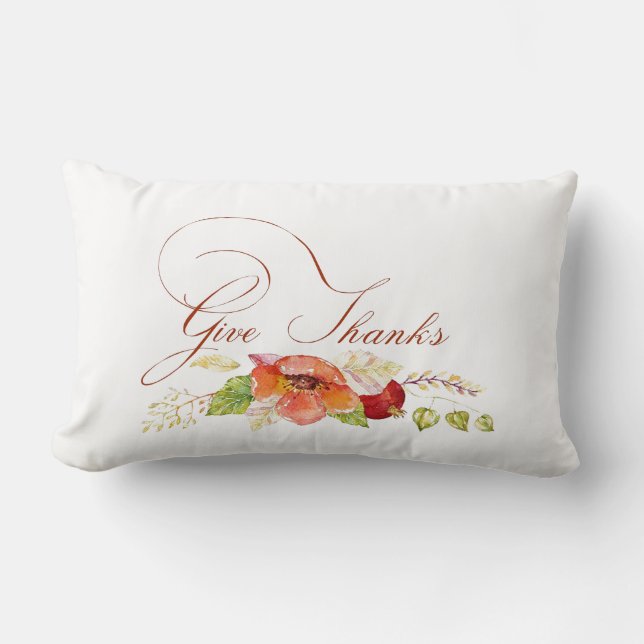 Give Thanks Lumbar Pillow (Front)