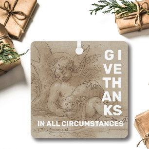 Give Thanks Metal Ornament