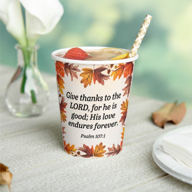 Give thanks paper cups (Insitu)