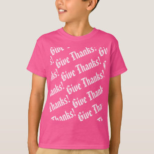 Give thanks pattern Thanksgiving phrase T-Shirt