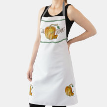 Give Thanks Pumpkin Harvest All-Over Print Apron
