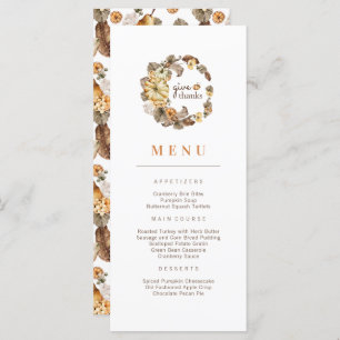 Give Thanks Pumpkin Wreath Thanksgiving Menu