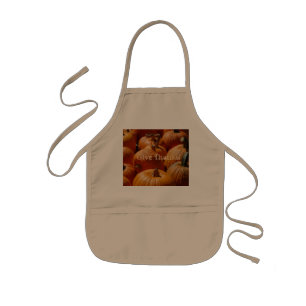 Give Thanks Pumpkins on a Kids Apron