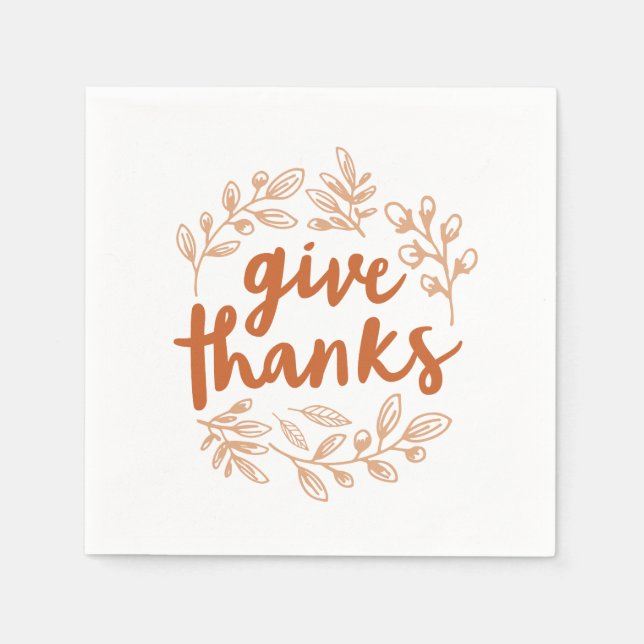 Give Thanks Script Napkin (Front)